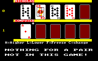 Screenshot of Play Your Cards Right